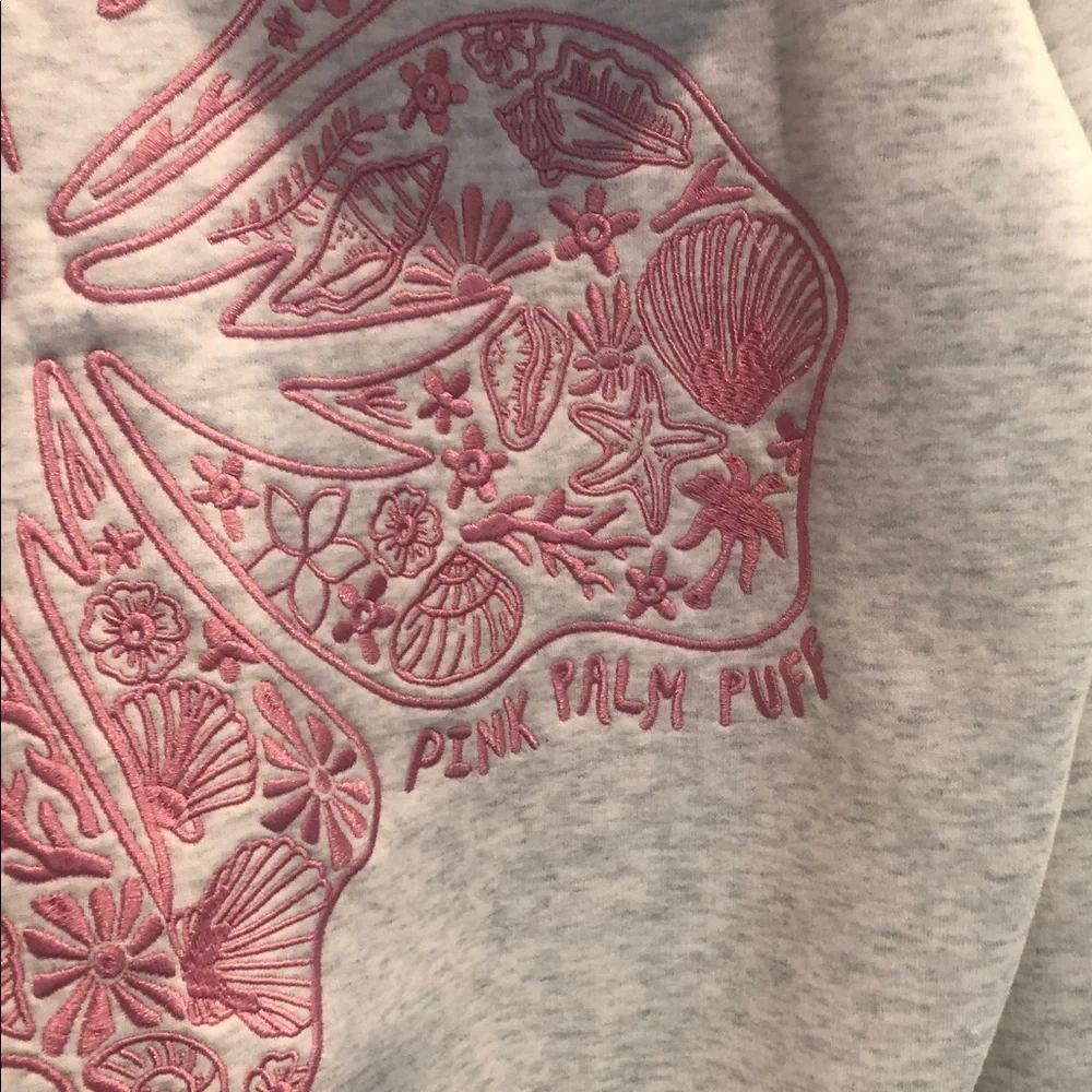 Casual Light Gray Hoodie with Pink Accents - Picture 6 of 6